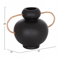 ΔΙΑΚΟΣΜΗΤΙΚΟ ΒΑΖΟ MIBO HM4688.01S ΤΕΡΑΚΟΤΑ ΜΑΥΡH--ΧΕΡΟΥΛΙΑ ΦΥΣΙΚΟ RATTAN 27x15x20Υεκ