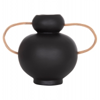 ΔΙΑΚΟΣΜΗΤΙΚΟ ΒΑΖΟ MIBO HM4688.01S ΤΕΡΑΚΟΤΑ ΜΑΥΡH--ΧΕΡΟΥΛΙΑ ΦΥΣΙΚΟ RATTAN 27x15x20Υεκ