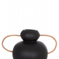 ΔΙΑΚΟΣΜΗΤΙΚΟ ΒΑΖΟ MIBO HM4688.01S ΤΕΡΑΚΟΤΑ ΜΑΥΡH--ΧΕΡΟΥΛΙΑ ΦΥΣΙΚΟ RATTAN 27x15x20Υεκ