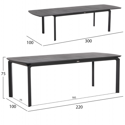 ΣΕΤ ΤΡΑΠΕΖΑΡΙΑΣ ΕΞ.ΧΩΡΟΥ 6 ΘΕΣΕΩΝ ELARA HM10726.01 ΓΚΡΙ ΑΛΟΥΜΙΝΙΟ-ΕΠΕΚΤΕΙΝΟΜΕΝΟ ΤΡΑΠΕΖΙ