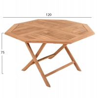ΤΡΑΠΕΖΙ ΠΟΛΥΓΩΝΟ ΠΤΥΣΣΟΜΕΝΟ KARLIN HM6618 ΞΥΛΟ TEAK ΣΕ ΦΥΣΙΚΟ ΧΡΩΜΑ 120x120x75Yεκ.