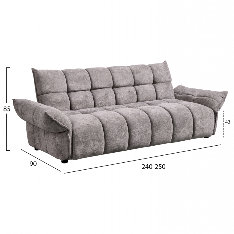 ΚΑΝΑΠΕΣ ΚΡΕΒΑΤΙ MELU HM3314.01 ΓΚΡΙ ΥΦΑΣΜΑ--ΚΑΘΙΣΜΑ POCKET SPRINGS 240-250x90x85Υεκ. ΚΑΝΑΠΕΣ ΚΡΕΒΑΤΙ MELU HM3314.01 ΓΚΡΙ ΥΦΑΣΜΑ--ΚΑΘΙΣΜΑ POCKET SPRINGS 240-250x90x85Υεκ.