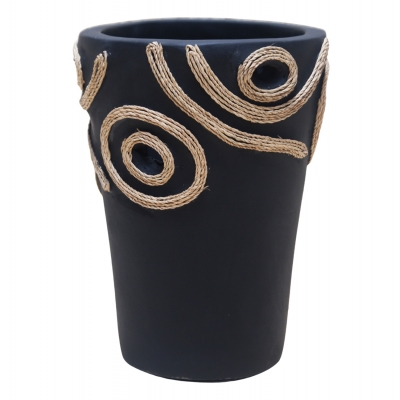 ΕΠΙΤΡΑΠΕΖΙΟ ΔΙΑΚΟΣΜΗΤΙΚΟ ΒΑΖΟ DEAN HM4677.01L ΤΕΡΑΚΟΤΑ ΣΕ ΜΑΥΡΟ--Φ22x33Υεκ.