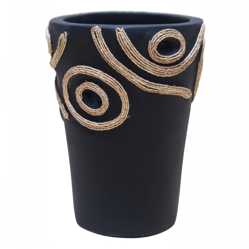 ΕΠΙΤΡΑΠΕΖΙΟ ΔΙΑΚΟΣΜΗΤΙΚΟ ΒΑΖΟ DEAN HM4677.01L ΤΕΡΑΚΟΤΑ ΣΕ ΜΑΥΡΟ--Φ24x35Υεκ.