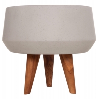 ΓΛΑΣΤΡΑ ΕΣΩΤ.ΧΩΡΟΥ QUAN HM4680.03S FIBER CEMENT ΓΚΡΙ--ΒΑΣΗ TEAK Φ37x36Υεκ