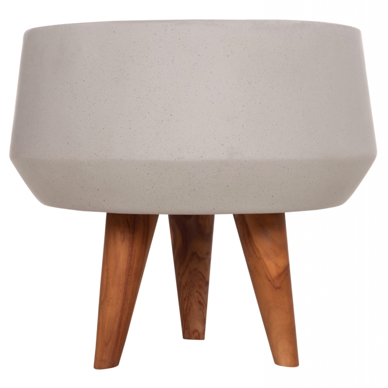 ΓΛΑΣΤΡΑ ΕΣΩΤ.ΧΩΡΟΥ QUAN HM4680.03S FIBER CEMENT ΓΚΡΙ--ΒΑΣΗ TEAK Φ37x36Υεκ