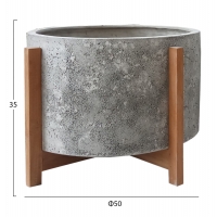 ΓΛΑΣΤΡΑ ΕΣΩΤ.ΧΩΡΟΥ HOFF HM4682.03L FIBER CEMENT ΓΚΡΙ-TEAK ΒΑΣΗ Φ50x35Υεκ