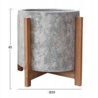 ΓΛΑΣΤΡΑ ΕΣΩΤ.ΧΩΡΟΥ HOFF HM4682.03M FIBER CEMENT ΓΚΡΙ-TEAK ΒΑΣΗ Φ39x40Υεκ