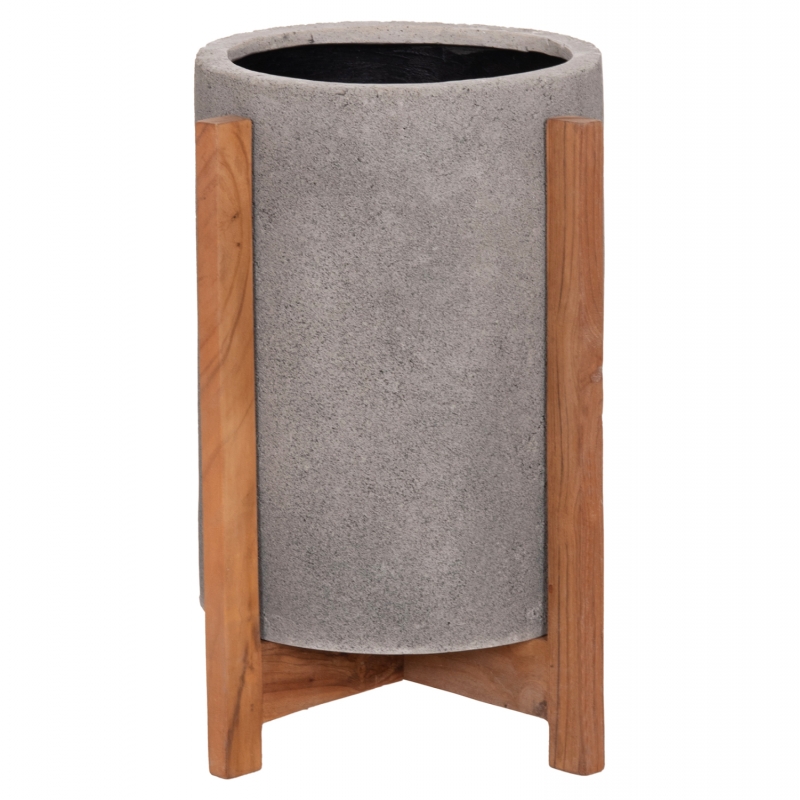 ΓΛΑΣΤΡΑ ΕΣΩΤ.ΧΩΡΟΥ HOFF HM4682.03S FIBER CEMENT ΓΚΡΙ-TEAK ΒΑΣΗ Φ33x42Υεκ