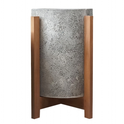 ΓΛΑΣΤΡΑ ΕΣΩΤ.ΧΩΡΟΥ HOFF HM4682.03S FIBER CEMENT ΓΚΡΙ-TEAK ΒΑΣΗ Φ33x42Υεκ