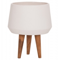 ΓΛΑΣΤΡΑ ΕΣΩΤ.ΧΩΡΟΥ QUAN HM4680.02M FIBER CEMENT ΛΕΥΚΟ--ΒΑΣΗ TEAK Φ35x50Υεκ