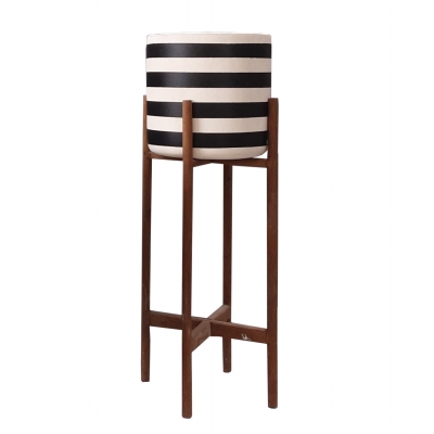 ΓΛΑΣΤΡΑ-ΚΑΣΠΟ ΕΣΩΤ.ΧΩΡΟΥ RENTIL HM4683L FIBER CEMENT ΛΕΥΚΟ/ΜΑΥΡΟ--ΒΑΣΗ TEAK Φ35x45Υεκ