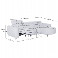 ΚΑΝΑΠΕΣ ΔΕΞΙΑ ΓΩΝΙΑ 3Θ ΜΕ RECLINE VALENTE HM3317.01R ΑΝΟΙΧΤΟ ΓΚΡΙ ΥΦΑΣΜΑ 275x160x104Yεκ ΚΑΝΑΠΕΣ ΔΕΞΙΑ ΓΩΝΙΑ 3Θ ΜΕ RECLINE VALENTE HM3317.01R ΑΝΟΙΧΤΟ ΓΚΡΙ ΥΦΑΣΜΑ 275x160x104Yεκ