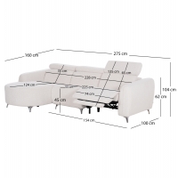 ΚΑΝΑΠΕΣ ΑΡΙΣΤΕΡΗ ΓΩΝΙΑ 3Θ ΜΕ RECLINE VALENTE HM3317.02L ΜΠΕΖ ΥΦΑΣΜΑ 275x160x104Yεκ ΚΑΝΑΠΕΣ ΑΡΙΣΤΕΡΗ ΓΩΝΙΑ 3Θ ΜΕ RECLINE VALENTE HM3317.02L ΜΠΕΖ ΥΦΑΣΜΑ 275x160x104Yεκ