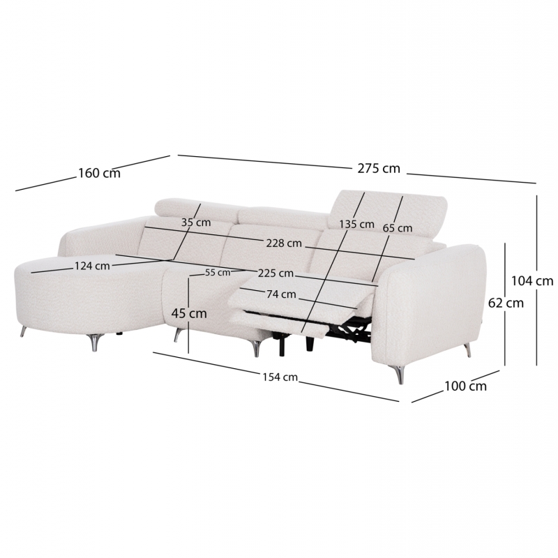 ΚΑΝΑΠΕΣ ΑΡΙΣΤΕΡΗ ΓΩΝΙΑ 3Θ ΜΕ RECLINE VALENTE HM3317.02L ΜΠΕΖ ΥΦΑΣΜΑ 275x160x104Yεκ ΚΑΝΑΠΕΣ ΑΡΙΣΤΕΡΗ ΓΩΝΙΑ 3Θ ΜΕ RECLINE VALENTE HM3317.02L ΜΠΕΖ ΥΦΑΣΜΑ 275x160x104Yεκ