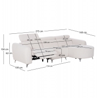 ΚΑΝΑΠΕΣ ΔΕΞΙΑ ΓΩΝΙΑ 3Θ ΜΕ RECLINE VALENTE HM3317.02R ΜΠΕΖ ΥΦΑΣΜΑ 275x160x104Yεκ ΚΑΝΑΠΕΣ ΔΕΞΙΑ ΓΩΝΙΑ 3Θ ΜΕ RECLINE VALENTE HM3317.02R ΜΠΕΖ ΥΦΑΣΜΑ 275x160x104Yεκ