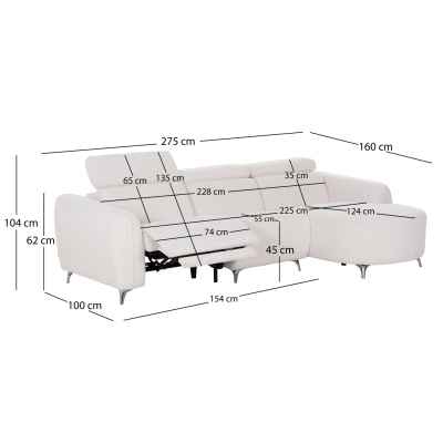 ΚΑΝΑΠΕΣ ΔΕΞΙΑ ΓΩΝΙΑ 3Θ ΜΕ RECLINE VALENTE HM3317.02R ΜΠΕΖ ΥΦΑΣΜΑ 275x160x104Yεκ ΚΑΝΑΠΕΣ ΔΕΞΙΑ ΓΩΝΙΑ 3Θ ΜΕ RECLINE VALENTE HM3317.02R ΜΠΕΖ ΥΦΑΣΜΑ 275x160x104Yεκ