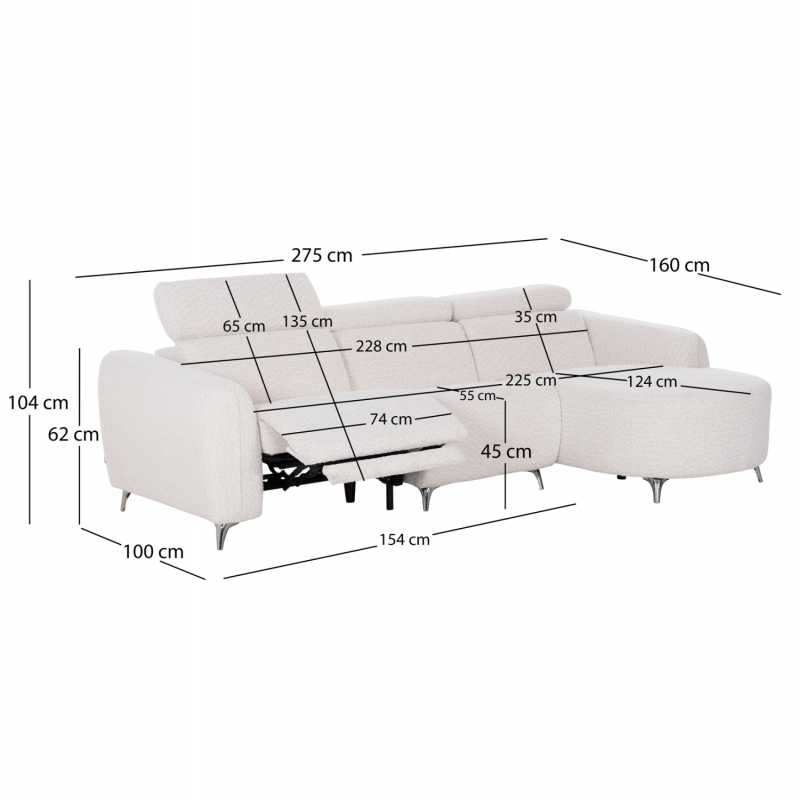 ΚΑΝΑΠΕΣ ΔΕΞΙΑ ΓΩΝΙΑ 3Θ ΜΕ RECLINE VALENTE HM3317.02R ΜΠΕΖ ΥΦΑΣΜΑ 275x160x104Yεκ ΚΑΝΑΠΕΣ ΔΕΞΙΑ ΓΩΝΙΑ 3Θ ΜΕ RECLINE VALENTE HM3317.02R ΜΠΕΖ ΥΦΑΣΜΑ 275x160x104Yεκ