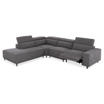 ΚΑΝΑΠΕΣ ΑΡΙΣΤΕΡΗ ΓΩΝΙΑ 5Θ ΜΕ RECLINE LUNARIS HM3316.01L ΓΚΡΙ ΥΦΑΣΜΑ 307x267x94Yεκ