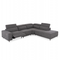 ΚΑΝΑΠΕΣ ΔΕΞΙΑ ΓΩΝΙΑ 5Θ ΜΕ RECLINE LUNARIS HM3316.01R ΓΚΡΙ ΥΦΑΣΜΑ 307x267x94Yεκ