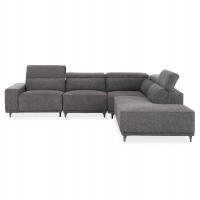 ΚΑΝΑΠΕΣ ΔΕΞΙΑ ΓΩΝΙΑ 5Θ ΜΕ RECLINE LUNARIS HM3316.01R ΓΚΡΙ ΥΦΑΣΜΑ 307x267x94Yεκ