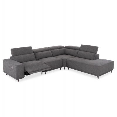 ΚΑΝΑΠΕΣ ΔΕΞΙΑ ΓΩΝΙΑ 5Θ ΜΕ RECLINE LUNARIS HM3316.01R ΓΚΡΙ ΥΦΑΣΜΑ 307x267x94Yεκ