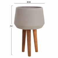 ΓΛΑΣΤΡΑ ΕΣΩΤ.ΧΩΡΟΥ QUAN HM4680.03L FIBER CEMENT ΓΚΡΙ--ΒΑΣΗ TEAK Φ38x62Υεκ