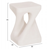 ΣΚΑΜΠΟ ΤΕΤΡΑΓΩΝΟ SANTORINI HM18337 ΠΟΛΥΡΗΤΙΝΗ--ΥΠΟΛΕΥΚΟ ΧΡΩΜΑ 30x30x45Yεκ