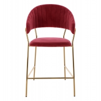 ΣΚΑΜΠΟ ΜΕΣ.ΥΨΟΥΣ THEODORE HM8734.06 ΒΕΛΟΥΔΟ ΚΟΚΚΙΝΟ--ΕΠΙΧΡΥΣΟΣ ΣΚΕΛΕΤΟΣ 60x55x100Yεκ