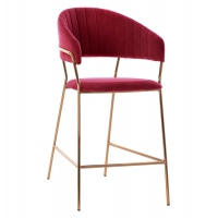 ΣΚΑΜΠΟ ΜΕΣ.ΥΨΟΥΣ THEODORE HM8734.06 ΒΕΛΟΥΔΟ ΚΟΚΚΙΝΟ--ΕΠΙΧΡΥΣΟΣ ΣΚΕΛΕΤΟΣ 60x55x100Yεκ