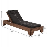 ΞΑΠΛΩΣΤΡΑ ΚΟΡΙΝΟΣ HM10772.05T ΞΥΛΟ ΠΕΥΚΟΥ ΚΑΡΥΔΙ--ΜΑΞΙΛΑΡΙ ΜΑΥΡΟ 79x204x77Υεκ