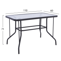 ΣΕΤ ΤΡΑΠΕΖΑΡΙΑΣ 5ΤΜΧ ADAM HM10727.01 ΚΑΡΕΚΛΕΣ ΜΕΤΑΛΛΙΚΕΣ & ΤΡΑΠΕΖΙ 110x60εκ ΓΚΡΙ