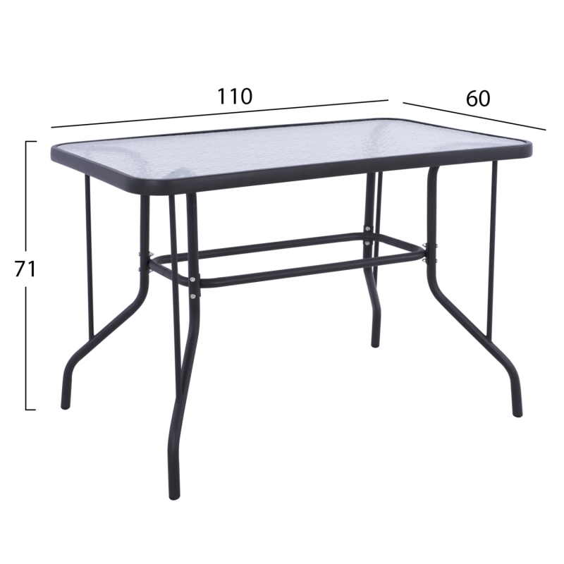 ΣΕΤ ΤΡΑΠΕΖΑΡΙΑΣ 5ΤΜΧ ADAM HM10727.01 ΚΑΡΕΚΛΕΣ ΜΕΤΑΛΛΙΚΕΣ & ΤΡΑΠΕΖΙ 110x60εκ ΓΚΡΙ