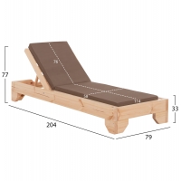 ΞΑΠΛΩΣΤΡΑ ΜΕ ΜΑΞΙΛΑΡΙ ΚΟΡΙΝΟΣ HM10775.04T ΞΥΛΟ ΠΕΥΚΟΥ--TEXTILENE ΜΟΚΑ 79x204x77Υεκ