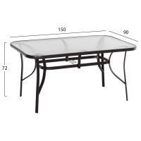 ΣΕΤ ΤΡΑΠΕΖΑΡΙΑΣ 5ΤΜΧ BRUNO HM10729.03 ΚΑΡΕΚΛΕΣ ΜΕΤΑΛΛΙΚΕΣ & ΤΡΑΠΕΖΙ 150x90εκ ΜΑΥΡΟ