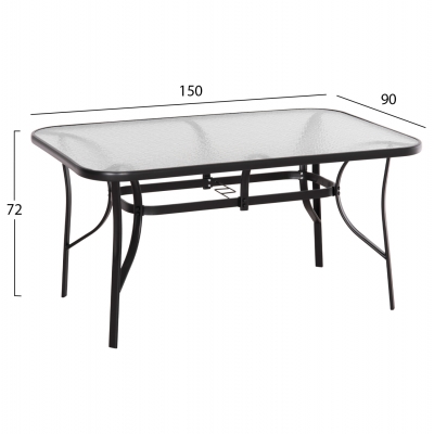ΣΕΤ ΤΡΑΠΕΖΑΡΙΑΣ 5ΤΜΧ BRUNO HM10729.03 ΚΑΡΕΚΛΕΣ ΜΕΤΑΛΛΙΚΕΣ & ΤΡΑΠΕΖΙ 150x90εκ ΜΑΥΡΟ