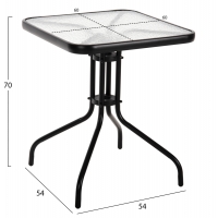 ΣΕΤ ΤΡΑΠΕΖΑΡΙΑΣ 3ΤΜΧ FIGO HM10730.03-- 2 ΚΑΡΕΚΛΕΣ & ΤΕΤΡΑΓΩΝΟ ΤΡΑΠΕΖΙ 60x60εκ ΜΑΥΡΟ