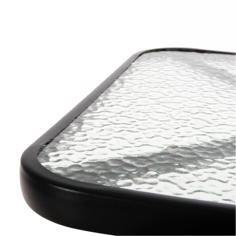 ΣΕΤ ΤΡΑΠΕΖΑΡΙΑΣ 3ΤΜΧ FIGO HM10730.03-- 2 ΚΑΡΕΚΛΕΣ & ΤΕΤΡΑΓΩΝΟ ΤΡΑΠΕΖΙ 60x60εκ ΜΑΥΡΟ