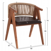 ΠΟΛΥΘΡΟΝΑ ΤΡΑΠΕΖΑΡΙΑΣ BRANN HM18238.11 ΞΥΛΟ ΤΕΑΚ-ΚΑΦΕ PU-ΣΧΟΙΝΙ 60x67x76Υεκ.