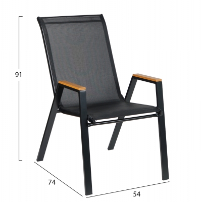 ΠΟΛΥΘΡΟΝΑ ΕΞ.ΧΩΡΟΥ LEONE HM6429.03 ΜΕΤΑΛΛΙΚΗ ΜΑΥΡΗ--TEXTILENE ΜΑΥΡΟ 54x74x91Υεκ