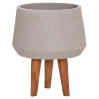 ΓΛΑΣΤΡΑ ΕΣΩΤ.ΧΩΡΟΥ QUAN HM4680.03M FIBER CEMENT ΓΚΡΙ--ΒΑΣΗ TEAK Φ35x50Υεκ