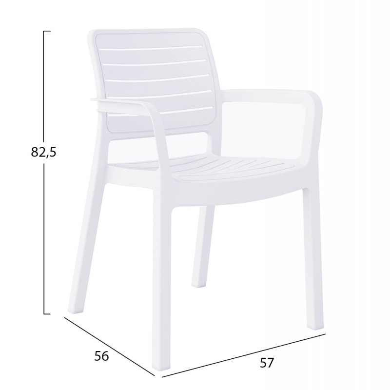 ΠΟΛΥΘΡΟΝΑ ΕΞΩΤ.ΧΩΡΟΥ FLAN HM6369.01 ΛΕΥΚΟ ΠΟΛΥΠΡΟΠΥΛΕΝΙΟ 57x56x82.5Yεκ.