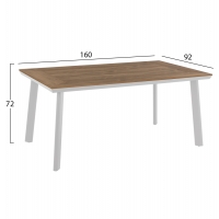 ΣΕΤ ΤΡΑΠΕΖΑΡΙΑΣ TABER HM10737.01 ΤΡΑΠΕΖΙ & 6 ΠΟΛΥΘΡΟΝΕΣ-ΑΛΟΥΜΙΝΙΟ & POLYWOOD-ΛΕΥΚΟ