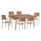 ΣΕΤ ΤΡΑΠΕΖΑΡΙΑΣ TABER HM10738.04 ΤΡΑΠΕΖΙ & 6 ΠΟΛΥΘΡΟΝΕΣ-ΑΛΟΥΜΙΝΙΟ & POLYWOOD-ΣΑΜΠΑΝΙ