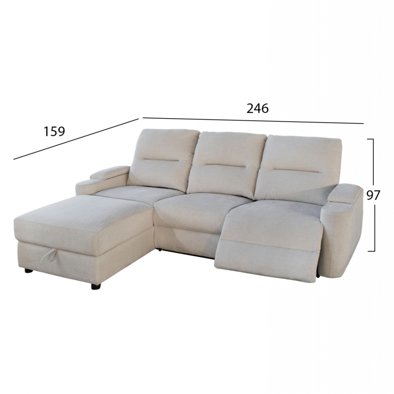 ΣΕΤ ΚΑΝΑΠΕΣ-ΠΟΛΥΘΡΟΝΑ RELAX SYNTHIA HM10735.01 ΜΠΕΖ ΥΦΑΣΜΑ-ΗΛΕΚΤΡΙΚΗ ΑΝΑΚΛΙΣΗ [L]