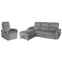 ΣΕΤ ΚΑΝΑΠΕΣ-ΠΟΛΥΘΡΟΝΑ RELAX SYNTHIA HM10735.03 ΓΚΡΙ ΥΦΑΣΜΑ-ΗΛ.ΑΝΑΚΛΙΣΗ [L]