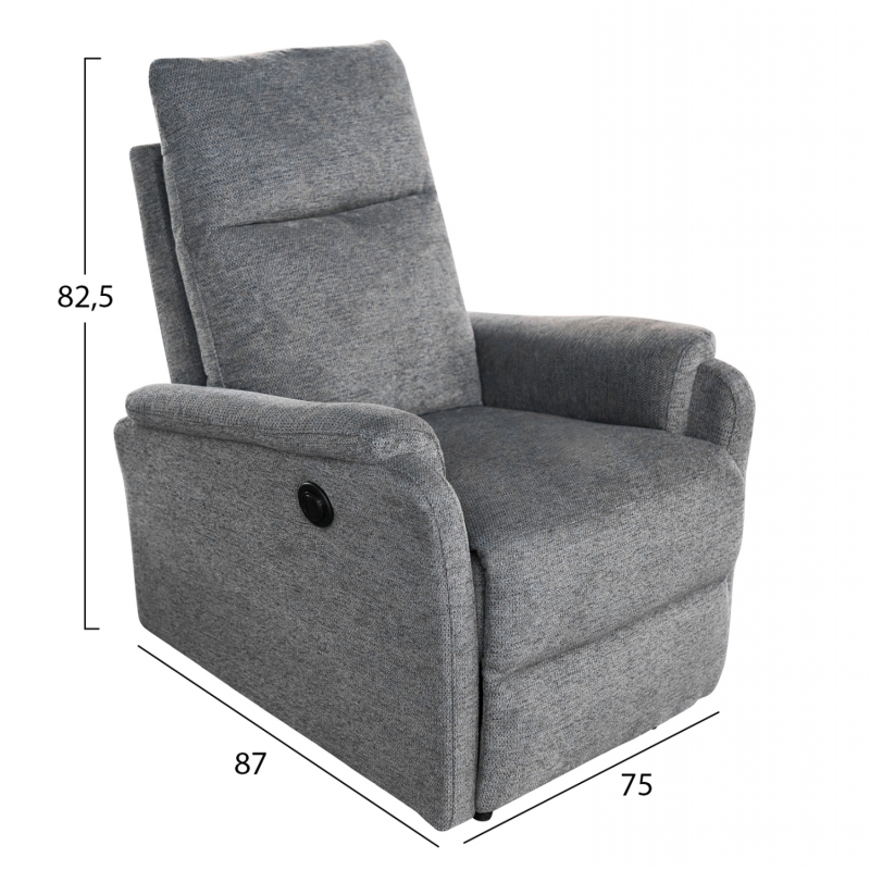 ΣΕΤ ΚΑΝΑΠΕΣ-ΠΟΛΥΘΡΟΝΑ RELAX SYNTHIA HM10736.03 ΓΚΡΙ ΥΦΑΣΜΑ-ΗΛ.ΑΝΑΚΛΙΣΗ [R]