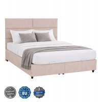 ΚΡΕΒΑΤΙ MILO ΔΙΠΛΟ ΜΕ ΑΠΟΘΗΚΕΥΤΙΚΟ ΧΩΡΟ HM622.32 ΜΠΕΖ ΥΦΑΣΜΑ-- ΓΙΑ ΣΤΡΩΜΑ 160x200εκ