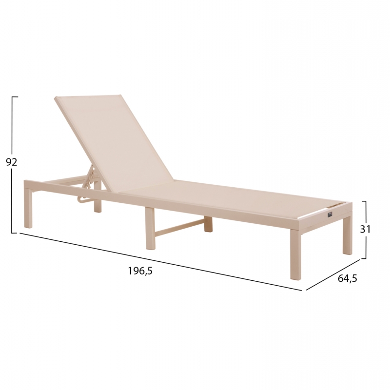ΞΑΠΛΩΣΤΡΑ ΑΛΟΥΜΙΝΙΟΥ THATCHER HM5983.04 ΣΑΜΠΑΝΙ ΣΚΕΛΕΤΟΣ & TEXTILENE 196,5x64,5x92Υεκ