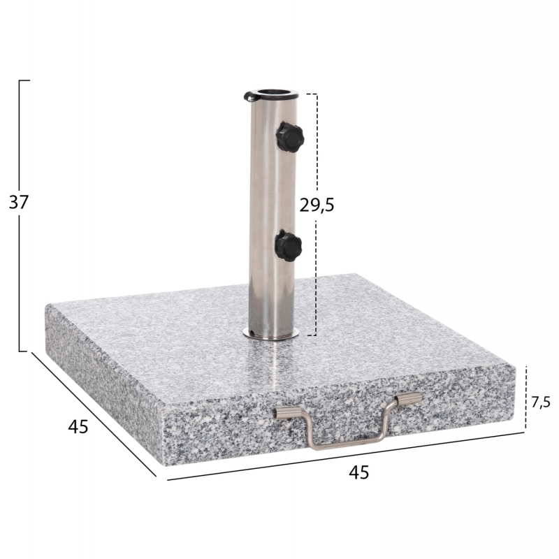 ΒΑΣΗ ΟΜΠΡΕΛΑΣ ΓΡΑΝΙΤΗ 40KG ΜΕ ΧΕΡΟΥΛΙ & ΡΟΔΕΣ HM6564--ΣΩΛΗΝΑΣ ΔΙΑΜΕΤΡΟΥ Φ48